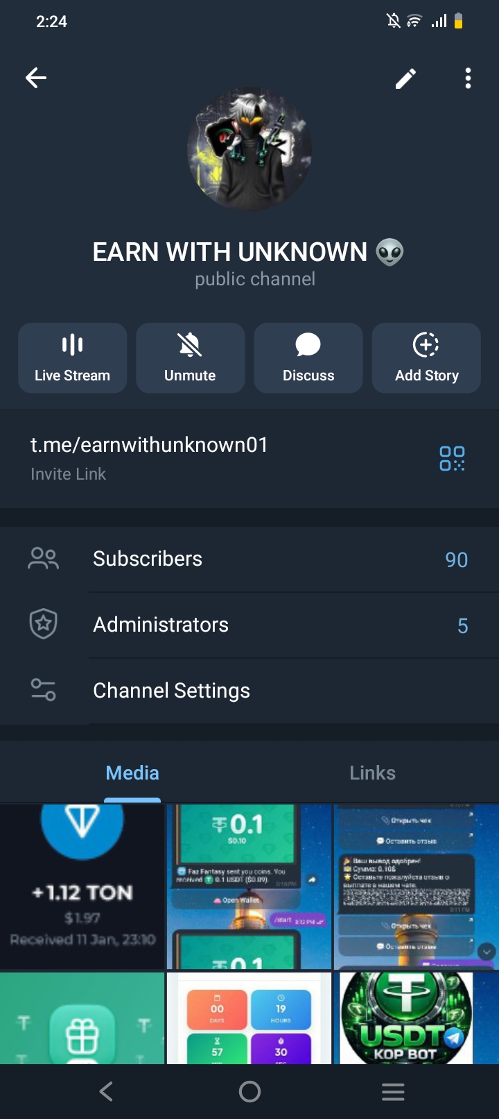 Telegram channel sell